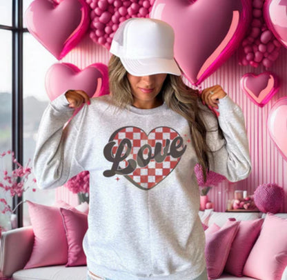 Checkered Groovy Love Heart