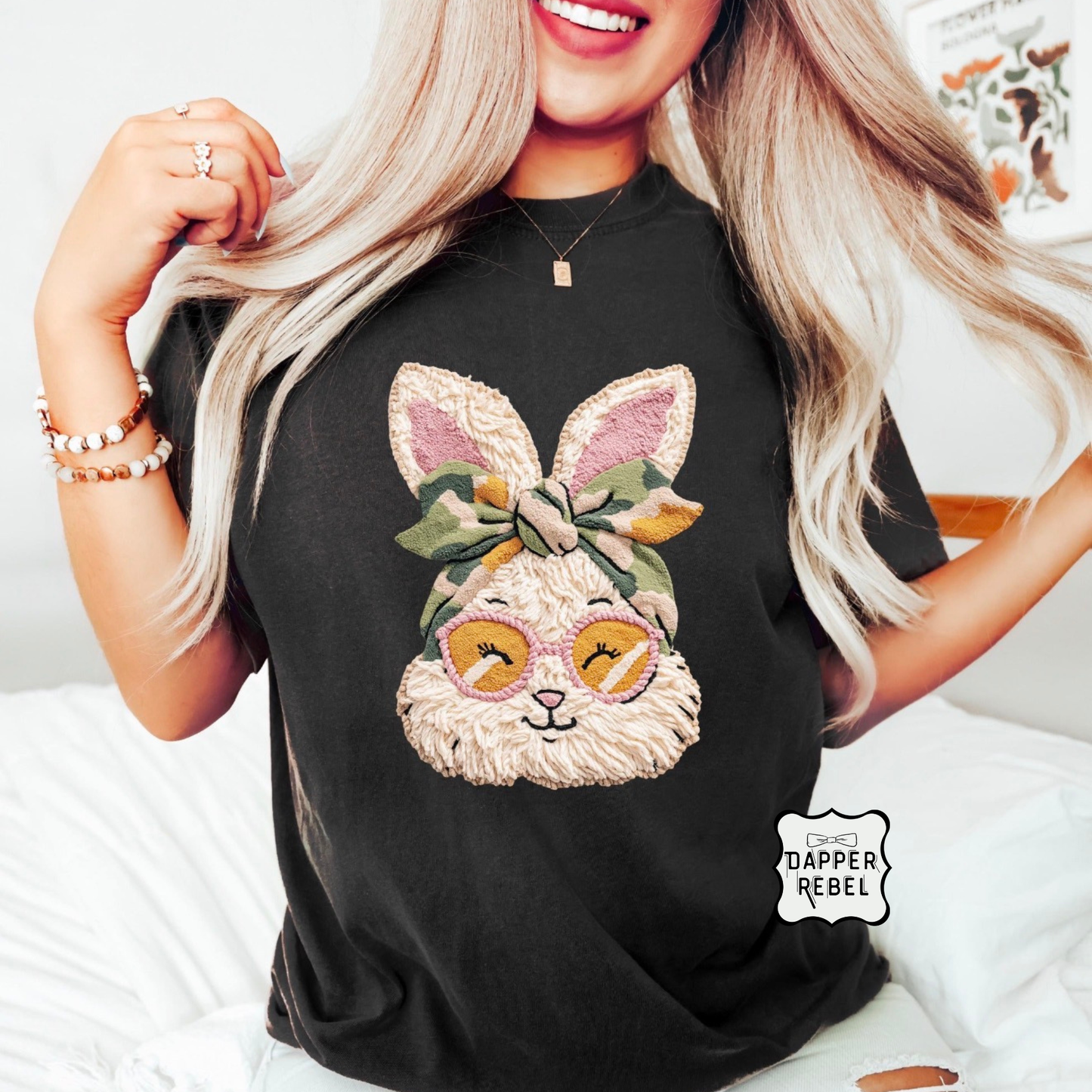 Faux Patch Bunny with Bandana