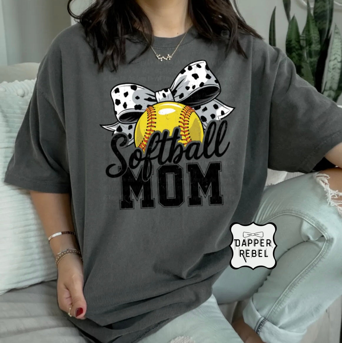 Softball Bow Mom
