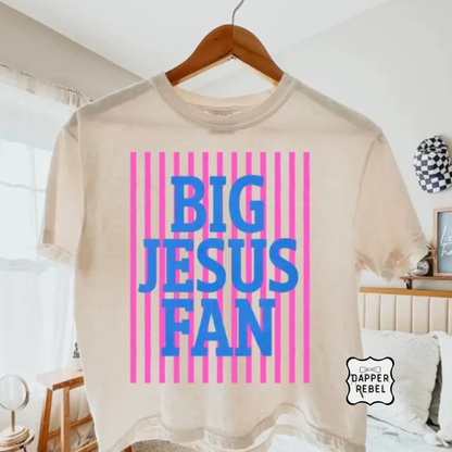 Big Jesus Fan with Stripes