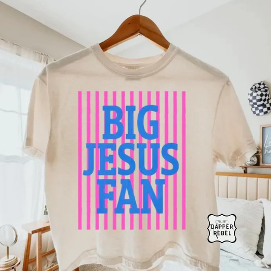 Big Jesus Fan with Stripes