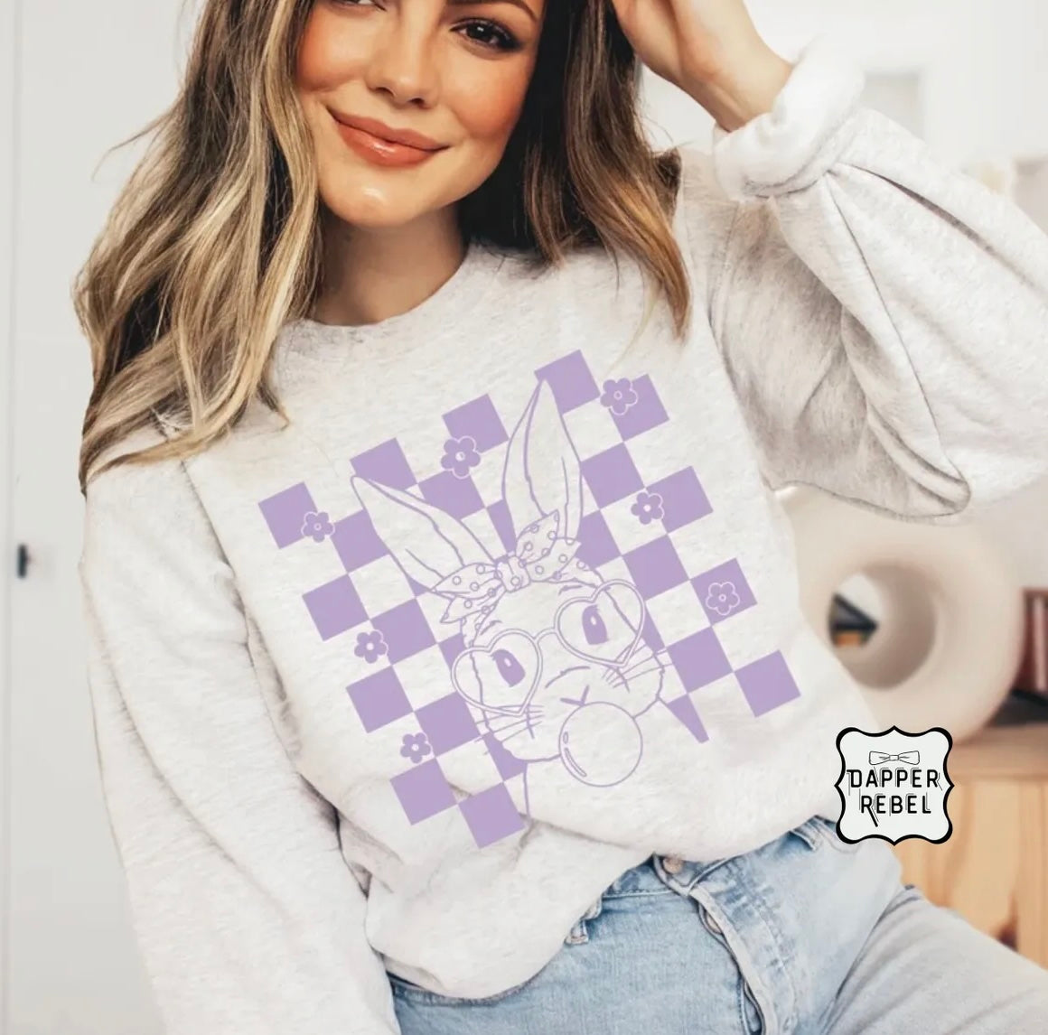 Checkered Purple Bunny