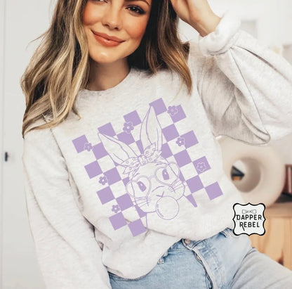 Checkered Purple Bunny