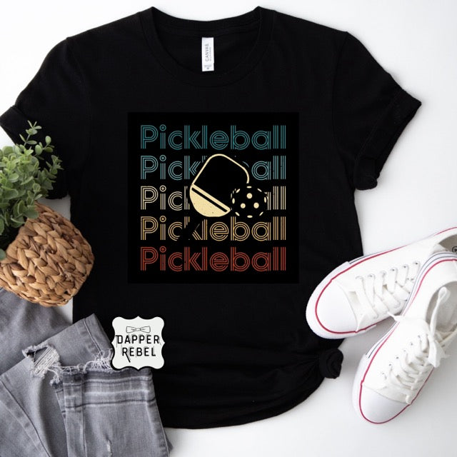 Colorful Pickleball with Paddle