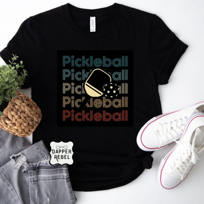 Colorful Pickleball with Paddle