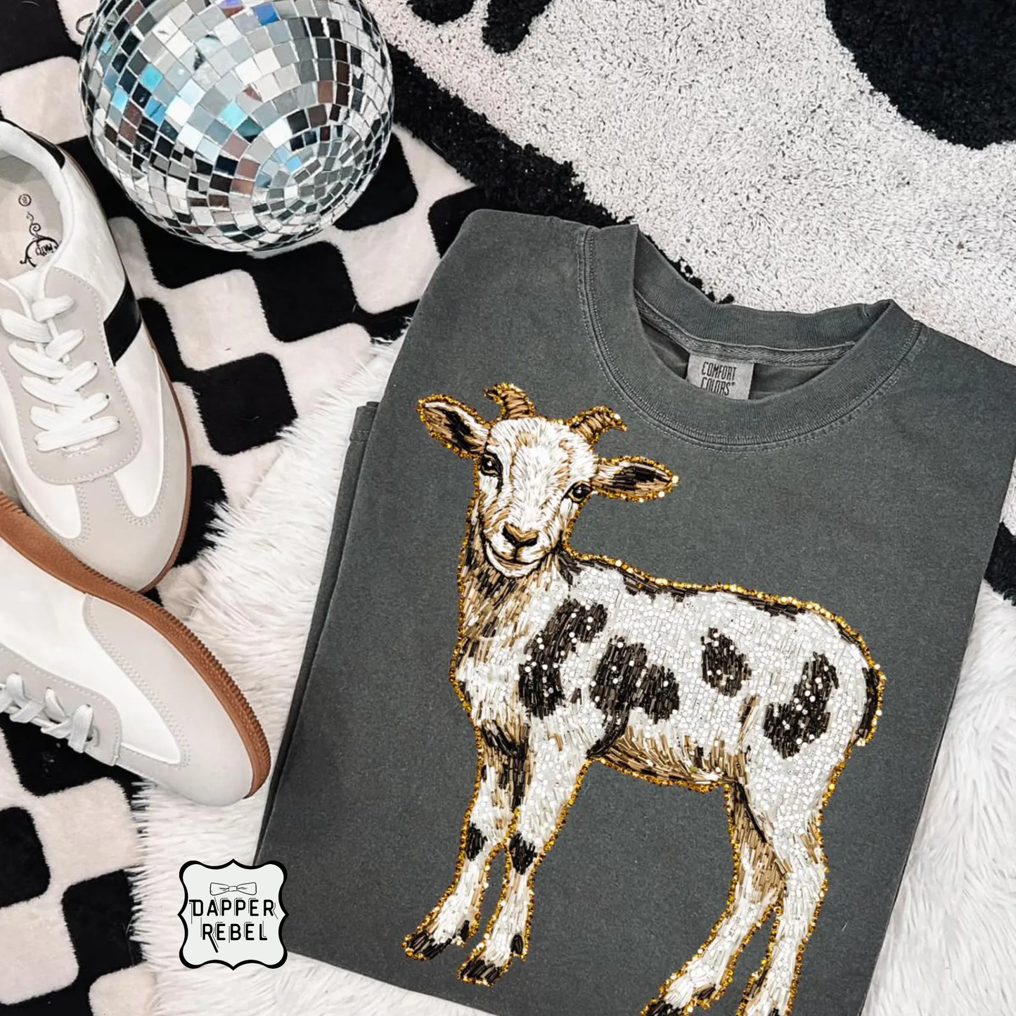 Faux Glitter Goat