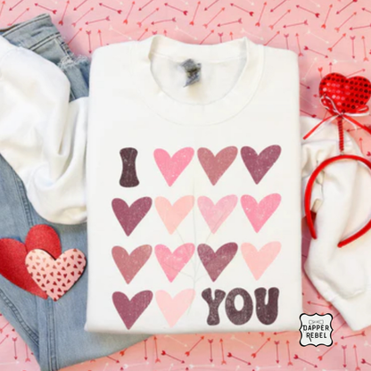 Distressed I Love You Hearts