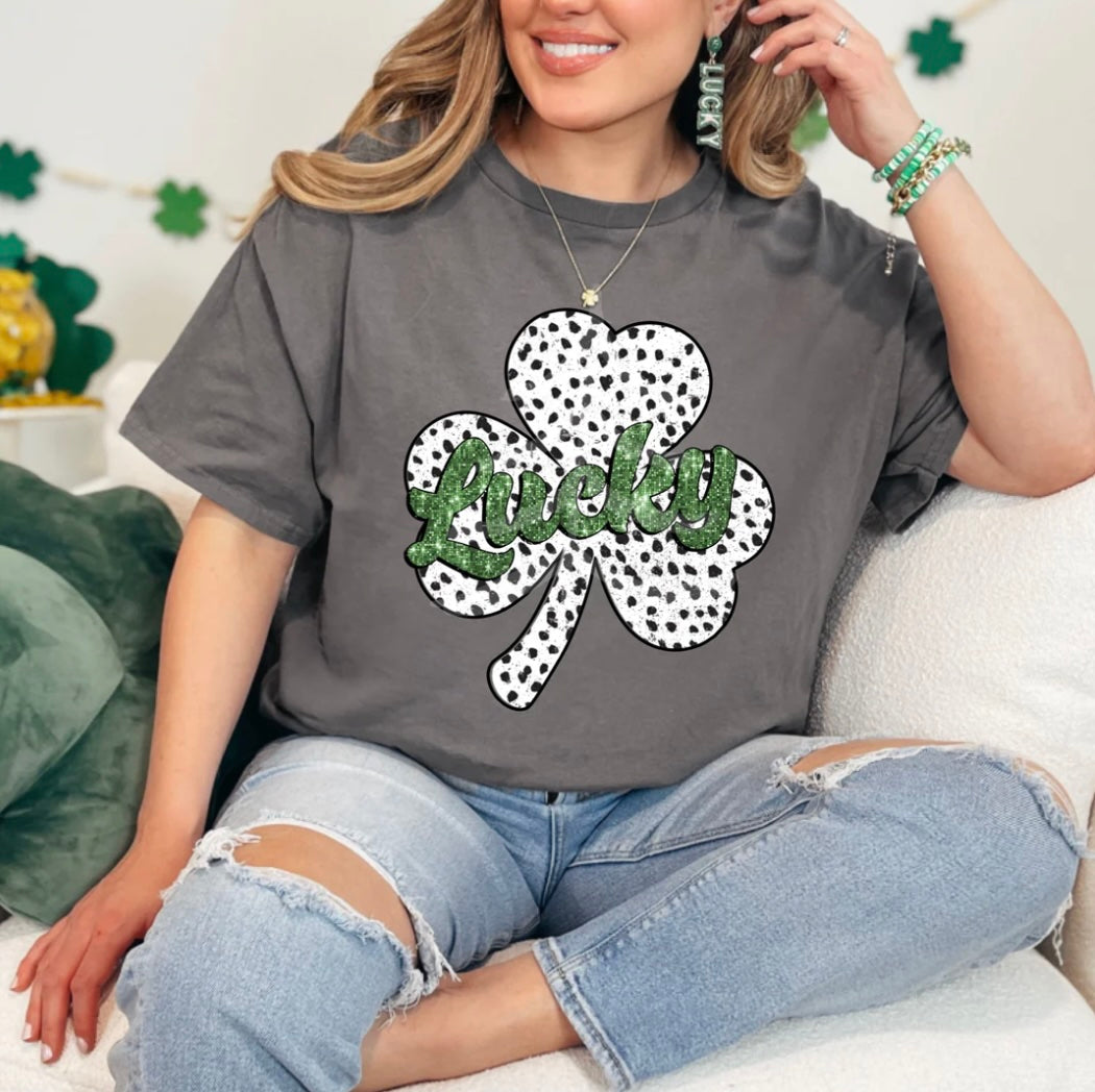 Lucky Clover with Faux Glitter