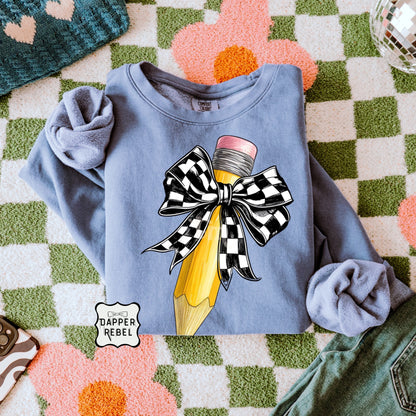 Checkered Bow Pencil