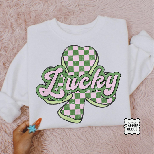 Checkered Pink Lucky